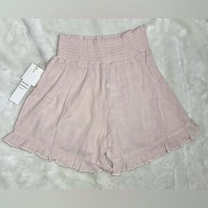 High Waist Pink Ruffled Shorts